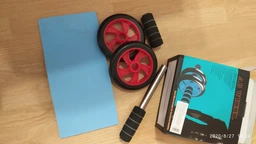 Ролик для преса подвійний (Profi Sports) з килимком Червоний фото від покупців 4