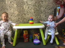 Стіл Kid 76х52х45см синьо-білий фото від покупців 7
