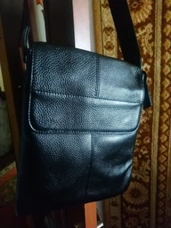 Мужская кожаная сумка мессенджер через плечо Tiding Bag A25-064A Черная натуральная кожа фото от покупателей 9