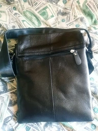 Мужская кожаная сумка мессенджер через плечо Tiding Bag A25-064A Черная натуральная кожа фото от покупателей 7