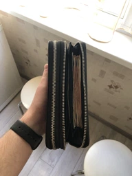 Чоловічий гаманець ST Leather з натуральної шкіри чорного кольору великий розмір з блискавкою для прав та паспорта (bg184fash51) фото від покупців 13