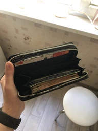 Чоловічий гаманець ST Leather з натуральної шкіри чорного кольору великий розмір з блискавкою для прав та паспорта (bg184fash51) фото від покупців 14