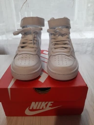 Подростковые высокие кеды для девочки Nike Court Borough Mid 2 (Gs) CD7782-005 35.5 Black/Sunset Pulse-White (194953181180) фото от покупателей 3