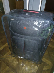 Чехол для чемодана Coverbag винил L прозрачный фото от покупателей 3