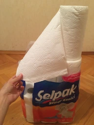 Бумажные полотенца Selpak 3 слоя 80 отрывов 12 рулонов (8690530125001) фото от покупателей 4