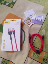 Кабель Baseus cafule Cable USB For Type-C 2A 3m Black+Red