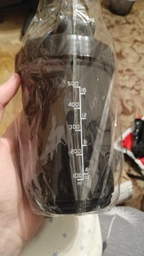 Шейкер Spider Bottle 2Go 500 мл + 2 отсека (по 100 мл) Черный с синим фото от покупателей 4