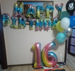 Повітряні кулі "Happy Birthday" висота - 40 см, набір - 13 шт., колір - срібло фото від покупців 3