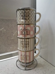 Набор чашек LIMITED EDITION GLAM 4х345 мл на мет.подст (B248-T2005)