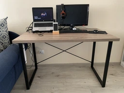 Компьютерный стол Ferrum-decor Дейв 75x140x70 черный ДСП Дуб Сан-Марино 32мм