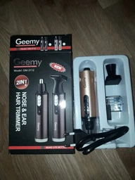 Тример носа, вух, для стрижки скронь, шиї, бороди Gemei GM-3107 Компактний акумуляторний триммер 3в1