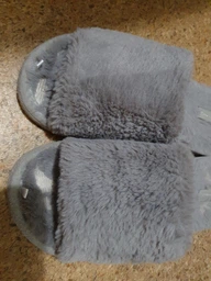 Женские домашние тапочки утепленные меховые с открытым носком Twins HS Шерстяные открытые 40 Серые (4820182022326) фото от покупателей 1