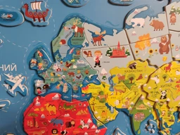 Пазл магнитный Viga Toys Карта мира с маркерной доской, на украинском языке (44508) фото от покупателей 1