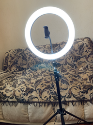Кільцева LED лампа з тримачем для смартфона UKC діаметр 30 см + штатив 210см фото від покупців 2