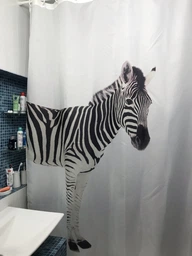 Шторка для ванной Spirella 10.11554 Zebra 180x200 см фото от покупателей 1