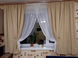 Кухонная занавеска Adagio Windows Decor Арима (шторы и тюль для невысоких окон) 140х170 см Розовая