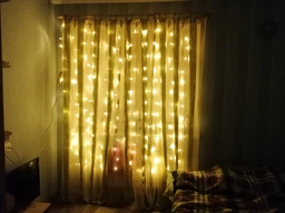 Светодиодная гирлянда Shine X-mas Lights 200-4 Штора занавесь 156LED 2*2 метра белый фото от покупателей 3