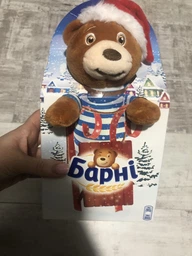 Подарочный набор с мягкой игрушкой Барни Бисквит Мишка с шоколадной начинкой 90 г (7622201453466) фото от покупателей 6