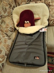 Зимний конверт-чехол на овчине в коляску,на санки For Kids Maxi (Красный)