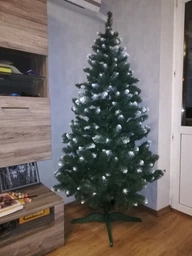 Ялинка штучна Снігова Королева 2.2 м темно-зелена з білими кінчиками (128-41-С.К-220)