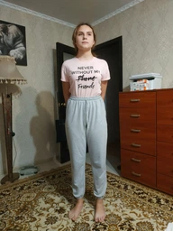 Спортивні штани з високою талією Fashion Girl "Matrix" 46-48 сірий фото від покупців 5