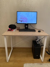 Комп'ютерний стіл Ferrum-decor Дейв 75x100x60 білий ДСП Дуб Сонома 16мм