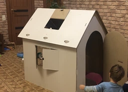 Картонный домик раскраска из 5-ти слойного картона фото от покупателей 8