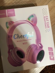 Бездротові Bluetooth Навушники Hoco W27 Cheerful Cat ear Рожеві фото від покупців 4