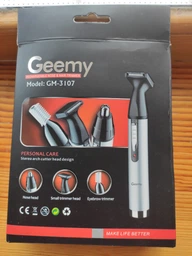 Тример для носа, вух і брів Gemei GM-3107 3 в 1 чорно-сірий фото від покупців 18