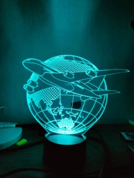 3D ночник подарочная ночная LED лампа светодиодный светильник Самолет 3 с пультом ДУ 16 цветов адаптером на usb батарейках из акрила для дома спальни детской оригинальный романтический подарок парню мужу 3DTOYSLAMP фото от покупателей 2
