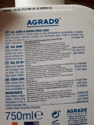 Гель для ванны и душа Agrado Crazy Coconut Bath and Shower Gel сумасшедший кокос 750 мл (8433295061050)