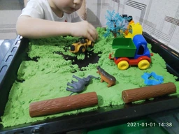 Кинетический песок Strateg Magic sand в ведре 1 кг Голубого цвета (372-2)(4823113862640) фото от покупателей 7