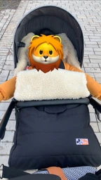 Зимовий конверт-чохол на овчині в коляску,на санки For Kids Mini (Коричневий)