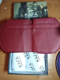 Кошелек женский кожаный Kafa с блокировкой RFID-сигналов, красный (AE1869 croco) фото от покупателей 3