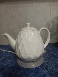 Чайник электрический керамический 1.5л 1200W Kamille Vizo крышка с силиконовым кольцом Белый фото от покупателей 12