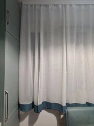 Тюль для кухни Adagio Windows Decor Вероника из белого шифона и цветной отдделки 300 х 160см, бежевая фото от покупателей 5