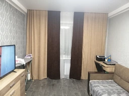 Комплект Декорин Диамант шторы 150x255 см 2 шт вуаль тюль 400х255 1 шт Бежево-шоколадный с молочным фото от покупателей 3