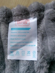 Плед покривало плюшеве смужка з бамбукового волокна (8353427) Сіре фото від покупців 1