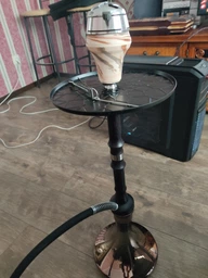 Кальян в сборе 2х2 Hookah V1.1 Черный натуральное дерево ясень высотой 65см