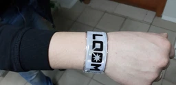 Светоотражающий слэп браслет LOOM с бархатной подкладкой 3x34cm светоотражаючий белый фликер с лого фото от покупателей 1