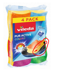 Губки кухонные Vileda PurActive Color для тефлона 4 шт (4023103208049) фото от покупателей 3