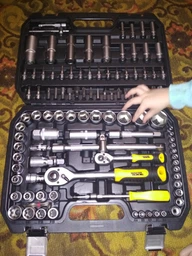 Набор насадок торцевых Mastertool CrV 1/4”-1/2” с трещоткой 108 предметов (78-5108) фото от покупателей 6