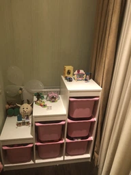 Стелаж для іграшок Ikea Trofast білий 99х44х94 з рожевими ящиками