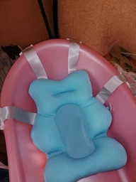 Матрацик килимок для купання дитини у ванну з кріпленнями Belove, Plaint Turquoise фото від покупців 3