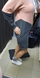 Плаття коротке осіннє жіноче ISSA PLUS SA-27 XL Рожеве з чорним (issa2001163830662) фото від покупців 4