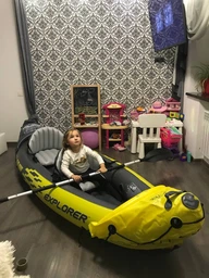 Байдарка Intex 68307 Explorer K2 с веслами и насосом 312 х 91 см двухместная надувная каяк
