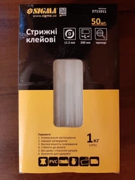 Стрижні клейові Ø11.2×200мм 50шт 1кг (прозорі) SIGMA (2711011) фото від покупців 18