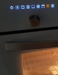 Духовой шкаф электрический Luxor HB 960 UNIQUE Black Colorverglasung цветной дисплей + 3 тонированных черных стекла двери черное стекло, черный фото от покупателей 5