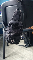 Нагрудная сумка рюкзак тактическая военная Darvoz 38х19.5х11 см Черная фото от покупателей 1