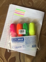 Набор текст-маркеров Buromax Neon с резиновыми вставками 4 шт (BM.8904-84) фото от покупателей 5